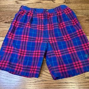 Raintree Southern RARE Plaid Shorts Duck Logo Made In USA Vintage Preppy 90s  34